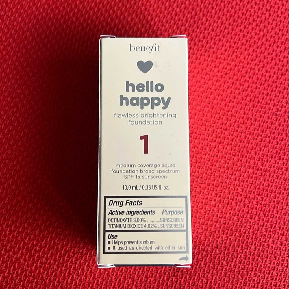 Benefit Cosmetics Hello Happy Flawless Brightening Foundation Shade 1 *NIB* Mini